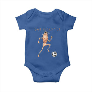 Just Kickin It Baby Onesie Funny Marcus The Worm Soccer Meme TS12 Royal Blue Print Your Wear
