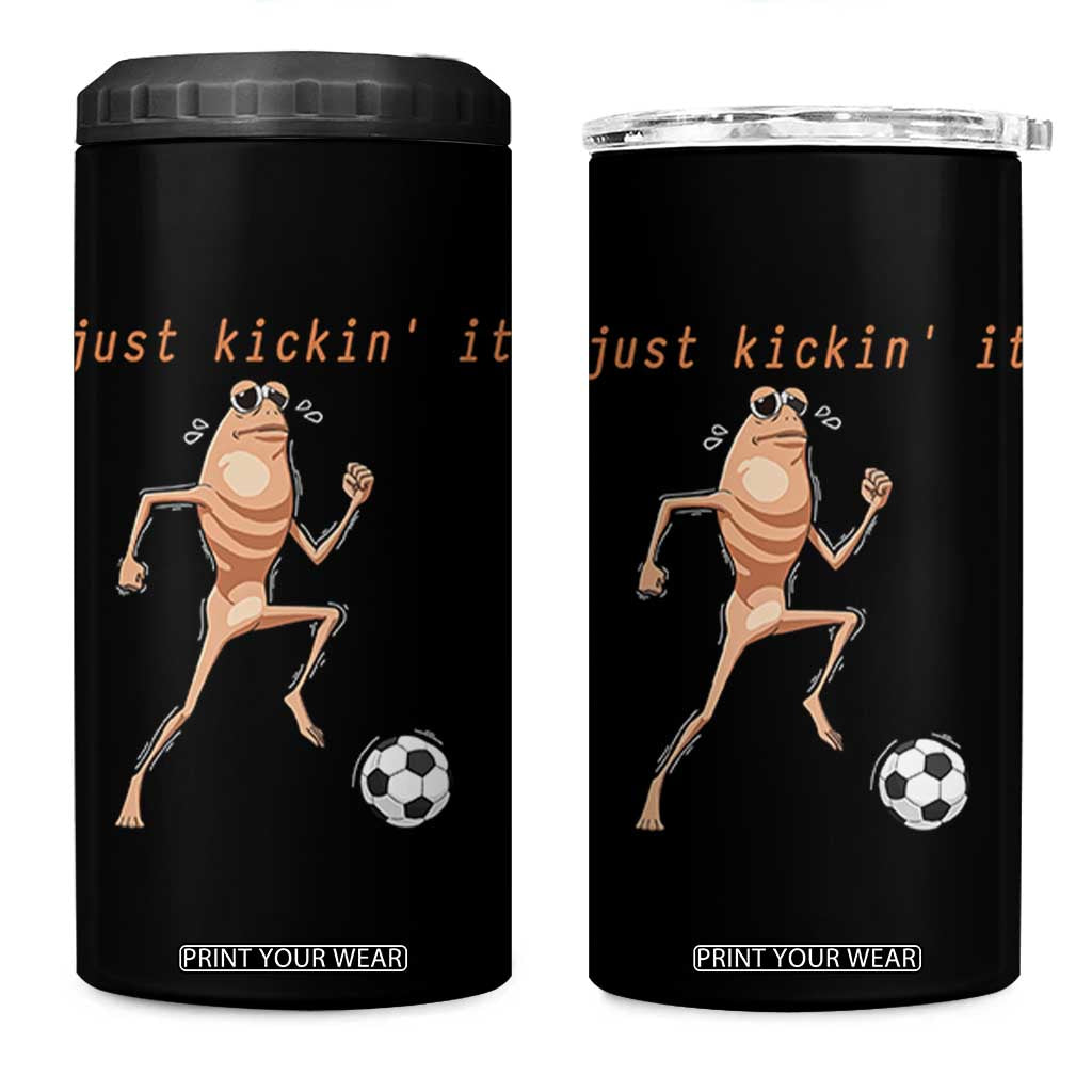 Just Kickin It 4 in 1 Can Cooler Tumbler Funny Marcus The Worm Soccer Meme TS12 One Size: 16 oz Black Print Your Wear