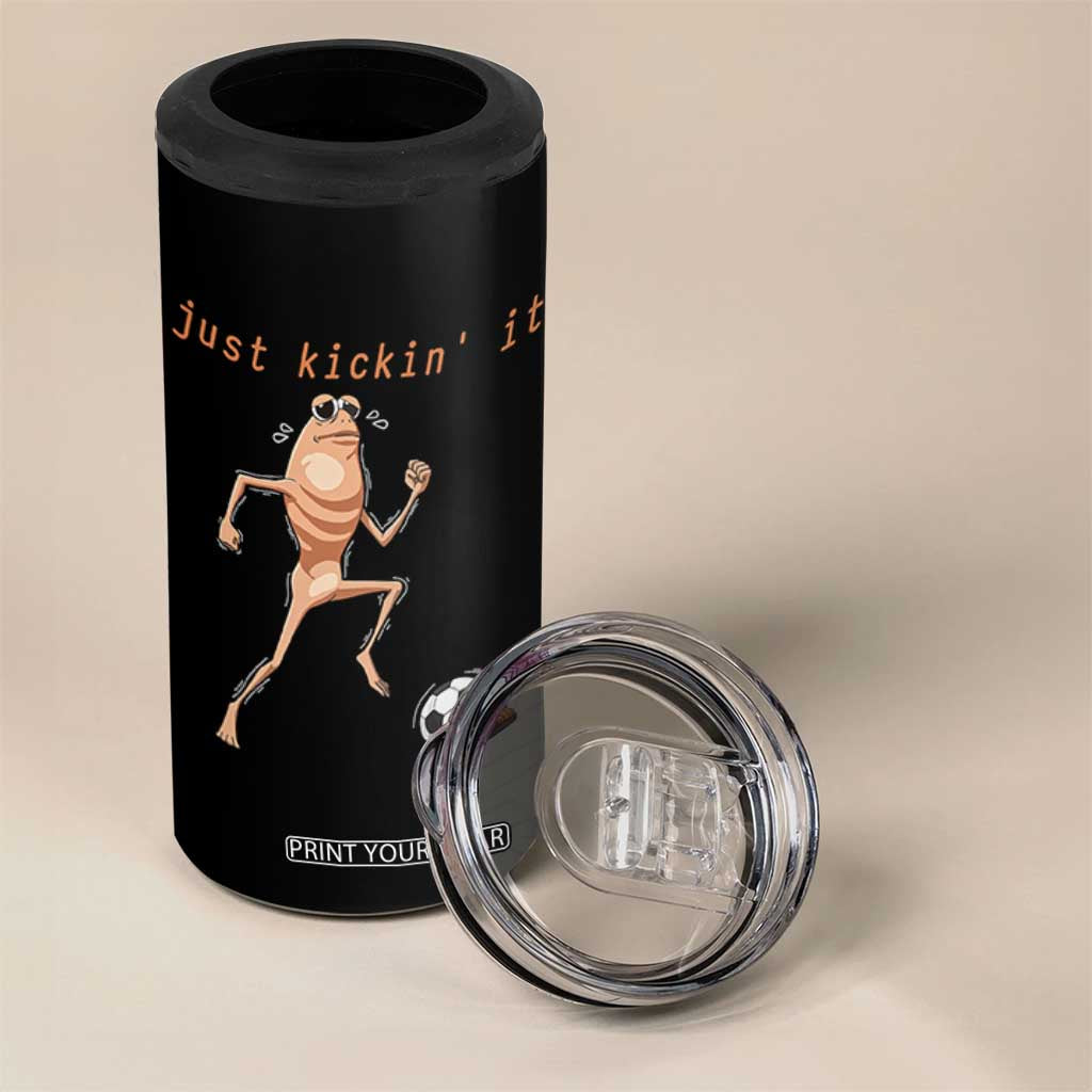 Just Kickin It 4 in 1 Can Cooler Tumbler Funny Marcus The Worm Soccer Meme TS12 Print Your Wear