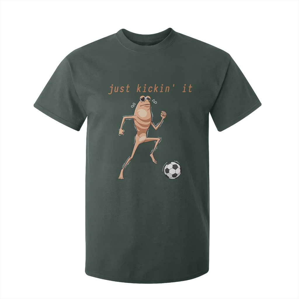 Just Kickin It T Shirt For Kid Funny Marcus The Worm Soccer Meme TS12 Dark Forest Green Print Your Wear