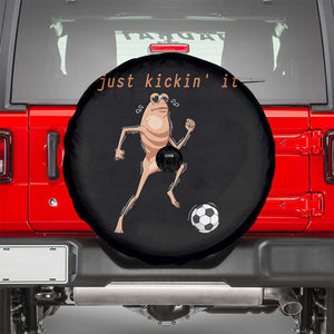 Just Kickin It Spare Tire Cover Funny Marcus The Worm Soccer Meme TS12 Black Print Your Wear