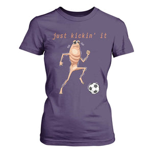 Just Kickin It T Shirt For Women Funny Marcus The Worm Soccer Meme TS12 Purple Print Your Wear