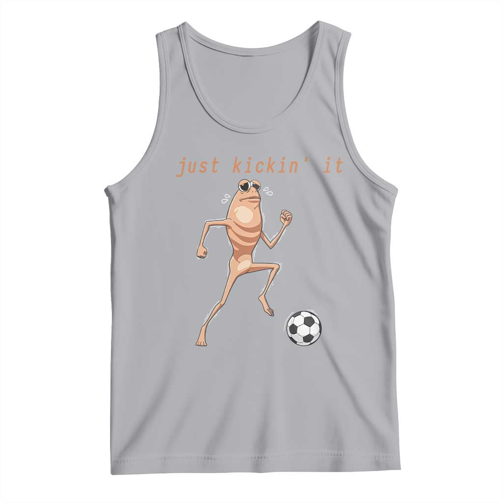 Just Kickin It Tank Top Funny Marcus The Worm Soccer Meme TS12 Athletic Heather Print Your Wear