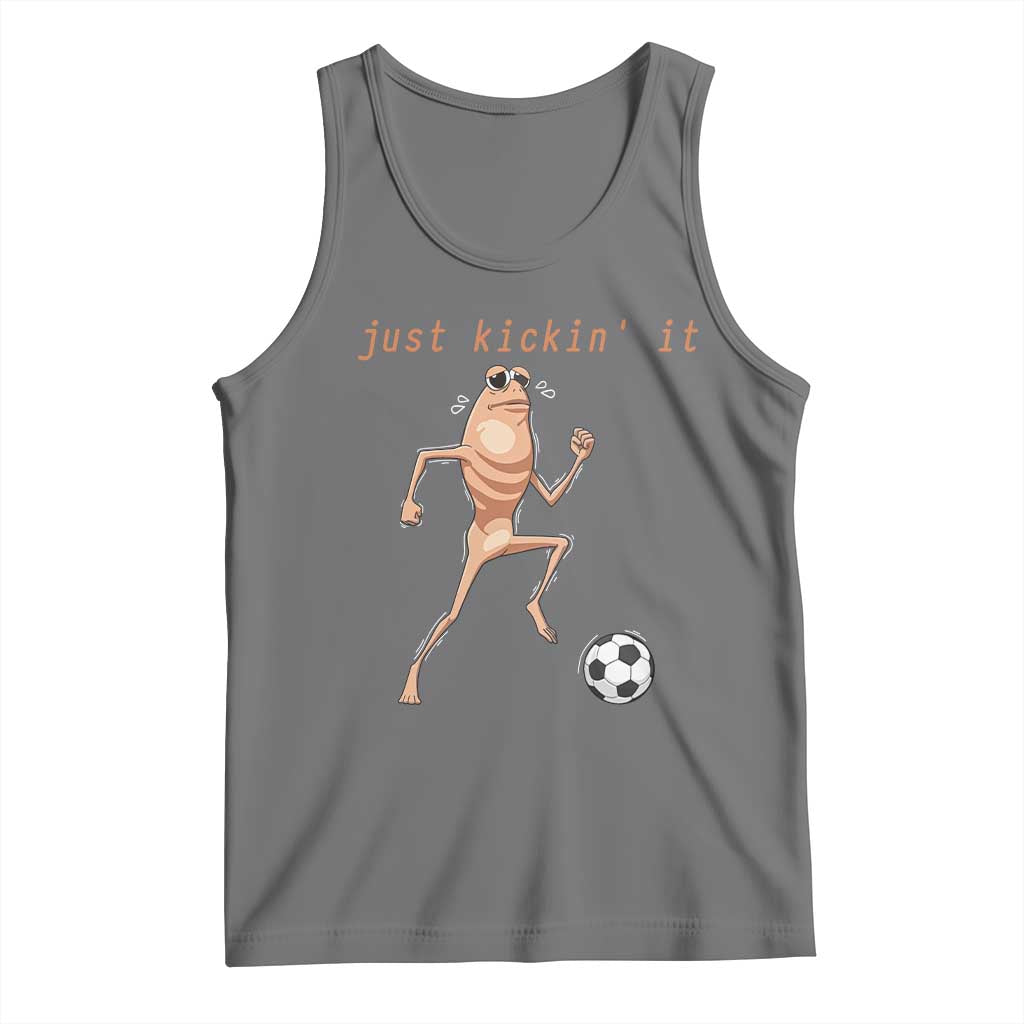 Just Kickin It Tank Top Funny Marcus The Worm Soccer Meme TS12 Black Heather Print Your Wear