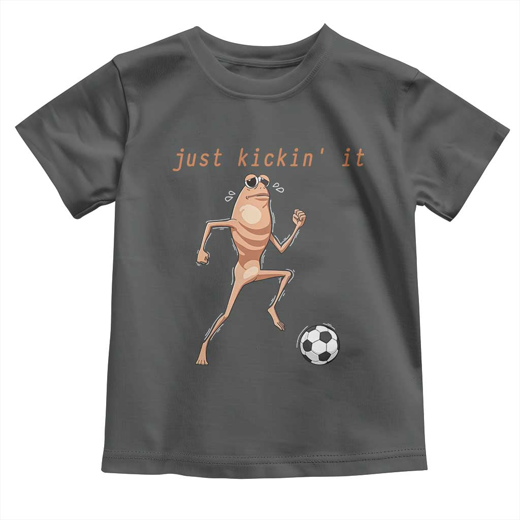 Just Kickin It Toddler T Shirt Funny Marcus The Worm Soccer Meme TS12 Dark Heather Print Your Wear