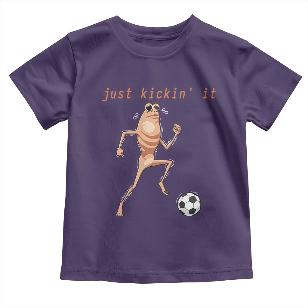 Just Kickin It Toddler T Shirt Funny Marcus The Worm Soccer Meme TS12 Purple Print Your Wear