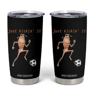 Just Kickin It Tumbler Cup Funny Marcus The Worm Soccer Meme TS12 Black Print Your Wear