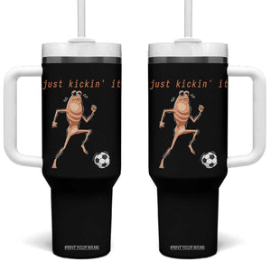 Just Kickin It Tumbler With Handle Funny Marcus The Worm Soccer Meme TS12 One Size: 40 oz Black Print Your Wear