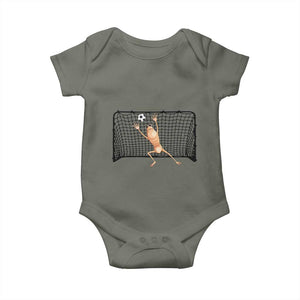 Funny Marcus The Worm Soccer Goalkeeper Gift Baby Onesie TS12 Military Green Print Your Wear
