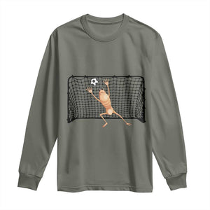 Funny Marcus The Worm Soccer Goalkeeper Gift Long Sleeve Shirt TS12 Military Green Print Your Wear