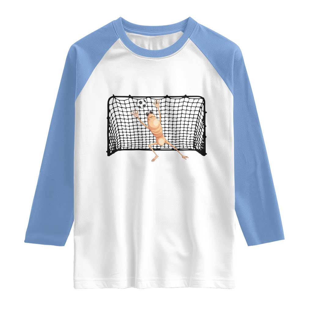 Funny Marcus The Worm Soccer Goalkeeper Gift Raglan Shirt TS12 White Carolina Blue Print Your Wear