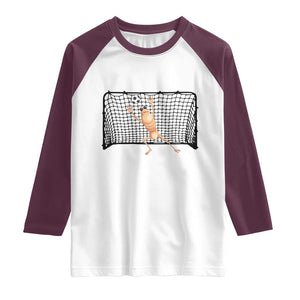 Funny Marcus The Worm Soccer Goalkeeper Gift Raglan Shirt TS12 White Maroon Print Your Wear