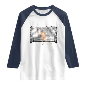 Funny Marcus The Worm Soccer Goalkeeper Gift Raglan Shirt TS12 White Navy Print Your Wear