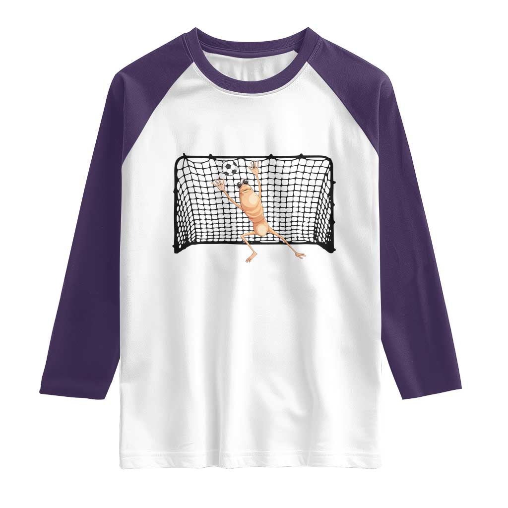 Funny Marcus The Worm Soccer Goalkeeper Gift Raglan Shirt TS12 White Purple Print Your Wear