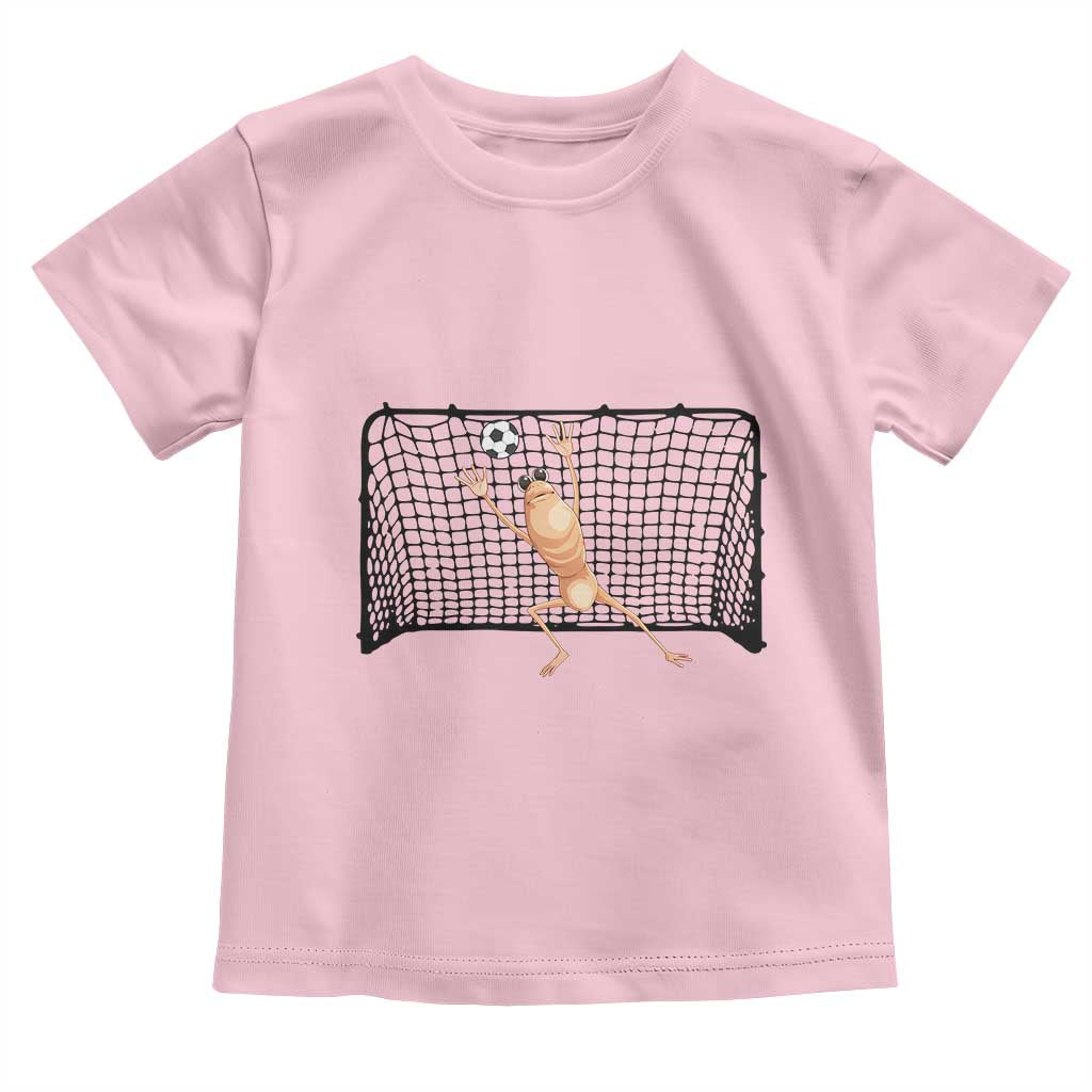 Funny Marcus The Worm Soccer Goalkeeper Gift Toddler T Shirt TS12 Light Pink Print Your Wear