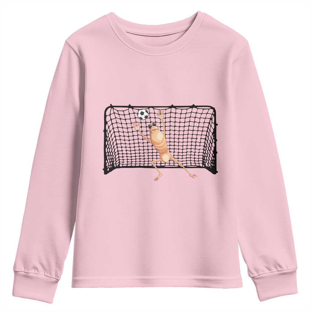 Funny Marcus The Worm Soccer Goalkeeper Gift Youth Sweatshirt TS12 Light Pink Print Your Wear