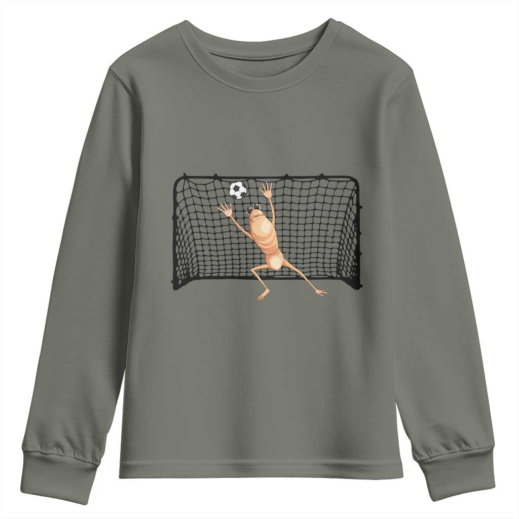 Funny Marcus The Worm Soccer Goalkeeper Gift Youth Sweatshirt TS12 Military Green Print Your Wear