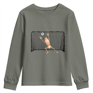 Funny Marcus The Worm Soccer Goalkeeper Gift Youth Sweatshirt TS12 Military Green Print Your Wear