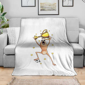 Funny Marcus The Worm Soccer Champion Throw Blanket Soccer Lover TS12 Print Your Wear