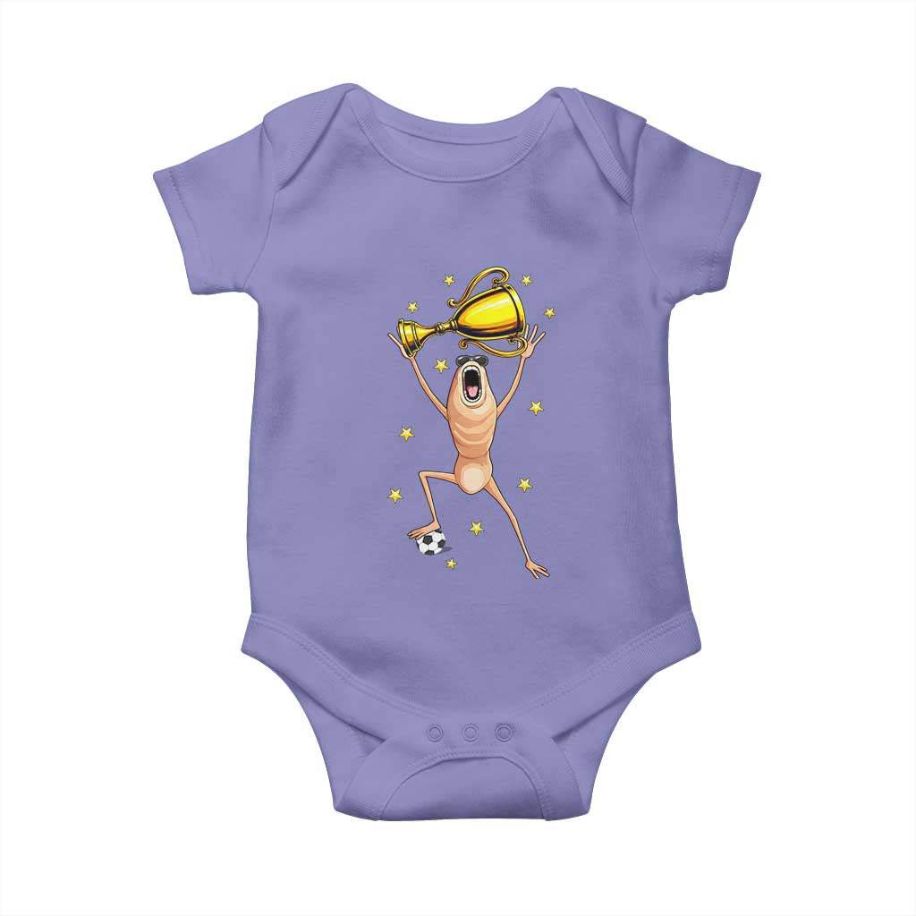 Funny Marcus The Worm Soccer Champion Baby Onesie Soccer Lover TS12 Violet Print Your Wear