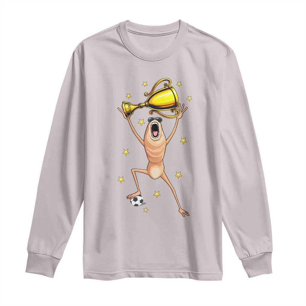 Funny Marcus The Worm Soccer Champion Long Sleeve Shirt Soccer Lover TS12 Ice Gray Print Your Wear