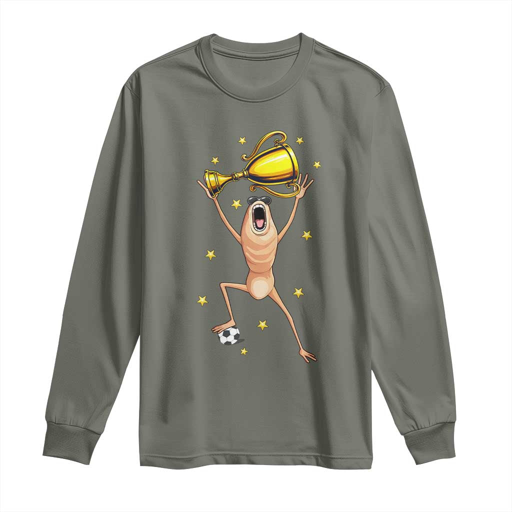 Funny Marcus The Worm Soccer Champion Long Sleeve Shirt Soccer Lover TS12 Military Green Print Your Wear