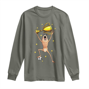 Funny Marcus The Worm Soccer Champion Long Sleeve Shirt Soccer Lover TS12 Military Green Print Your Wear