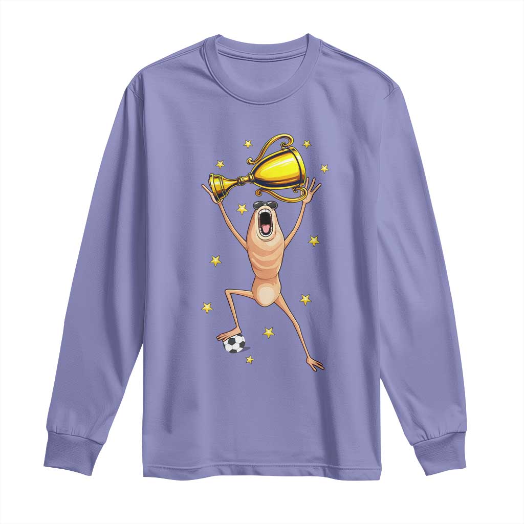 Funny Marcus The Worm Soccer Champion Long Sleeve Shirt Soccer Lover TS12 Violet Print Your Wear