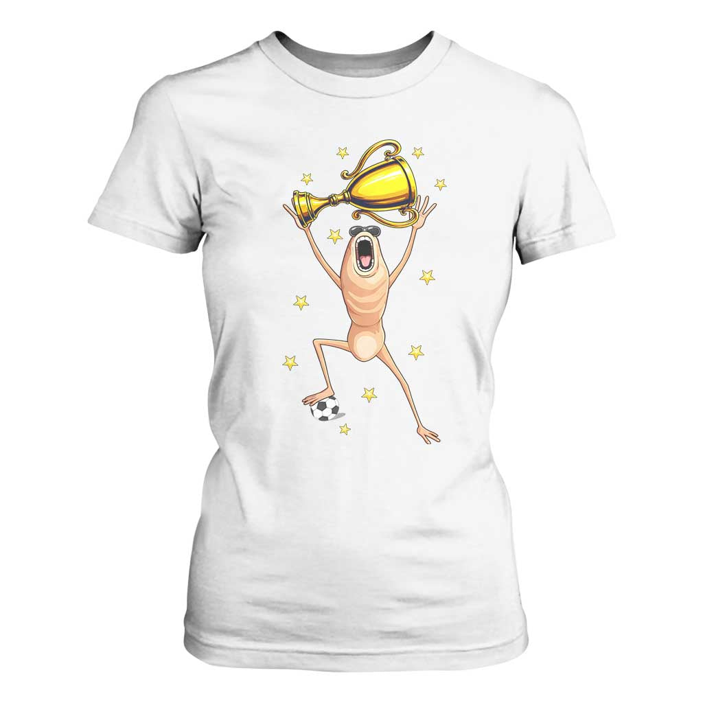 Funny Marcus The Worm Soccer Champion T Shirt For Women Soccer Lover TS12 White Print Your Wear