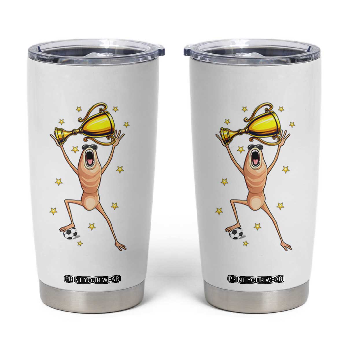Funny Marcus The Worm Soccer Champion Tumbler Cup Soccer Lover TS12 White Print Your Wear