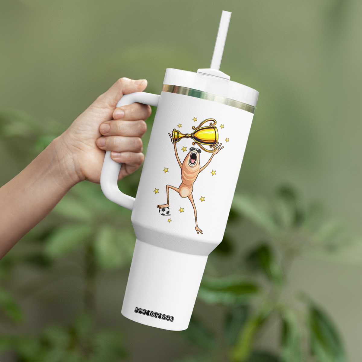 Funny Marcus The Worm Soccer Champion Tumbler With Handle Soccer Lover TS12 Print Your Wear