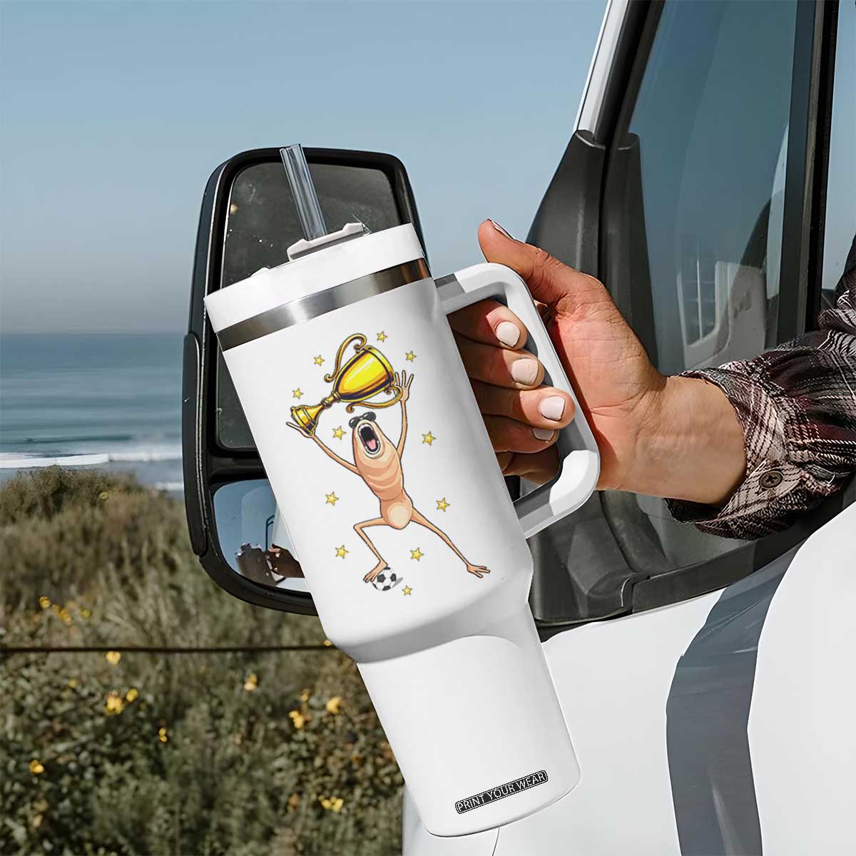 Funny Marcus The Worm Soccer Champion Tumbler With Handle Soccer Lover TS12 Print Your Wear