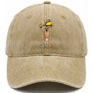 Funny Marcus The Worm Soccer Champion Washed Cotton Baseball Cap Soccer Lover TS12 Print Your Wear