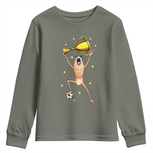 Funny Marcus The Worm Soccer Champion Youth Sweatshirt Soccer Lover TS12 Military Green Print Your Wear