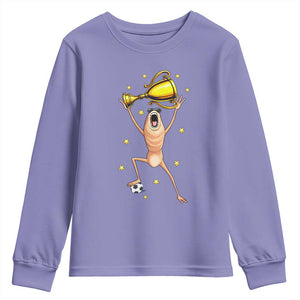 Funny Marcus The Worm Soccer Champion Youth Sweatshirt Soccer Lover TS12 Violet Print Your Wear