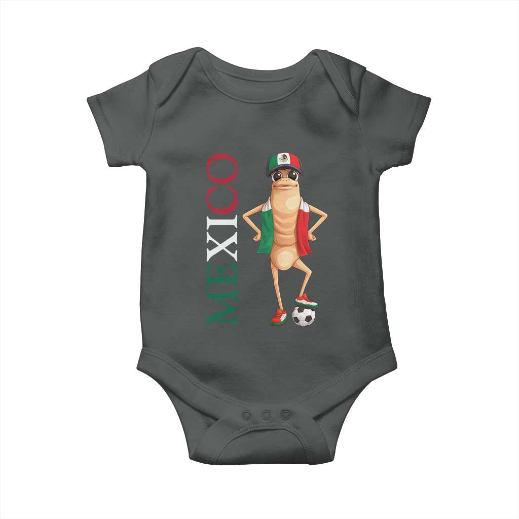 Mexico Soccer Fan Marcus The Worm Baby Onesie Country Football Gift TS12 Dark Heather Print Your Wear