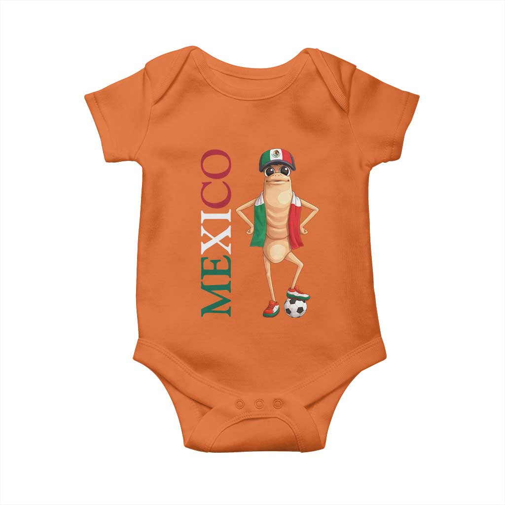 Mexico Soccer Fan Marcus The Worm Baby Onesie Country Football Gift TS12 Orange Print Your Wear