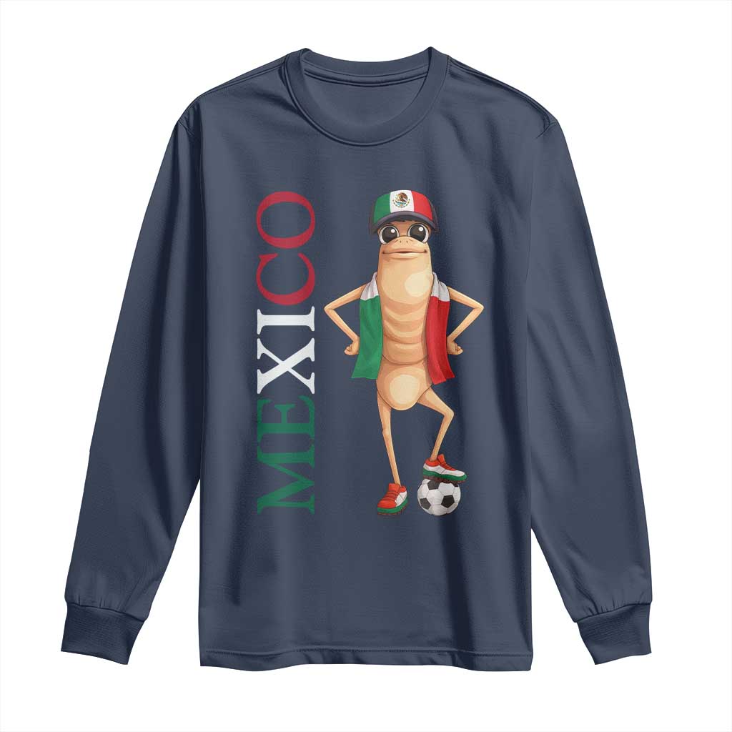 Mexico Soccer Fan Marcus The Worm Long Sleeve Shirt Country Football Gift TS12 Navy Print Your Wear