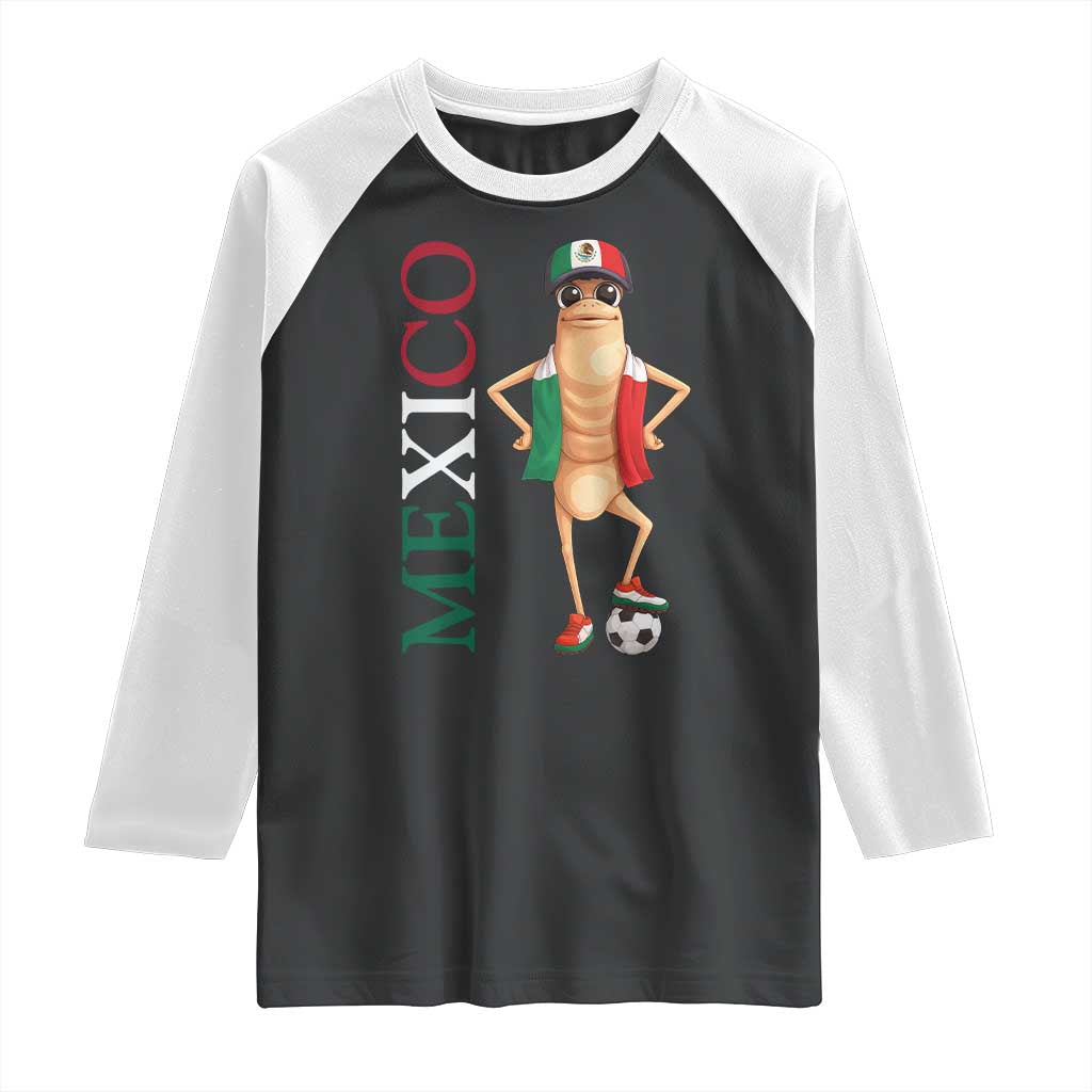Mexico Soccer Fan Marcus The Worm Raglan Shirt Country Football Gift TS12 Black White Print Your Wear