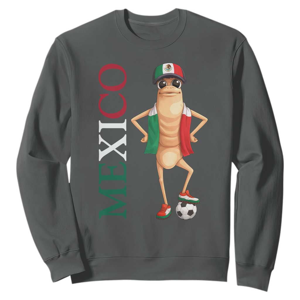 Mexico Soccer Fan Marcus The Worm Sweatshirt Country Football Gift TS12 Dark Heather Print Your Wear