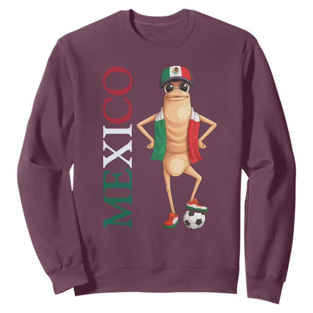 Mexico Soccer Fan Marcus The Worm Sweatshirt Country Football Gift TS12 Maroon Print Your Wear
