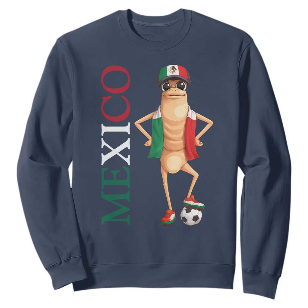 Mexico Soccer Fan Marcus The Worm Sweatshirt Country Football Gift TS12 Navy Print Your Wear