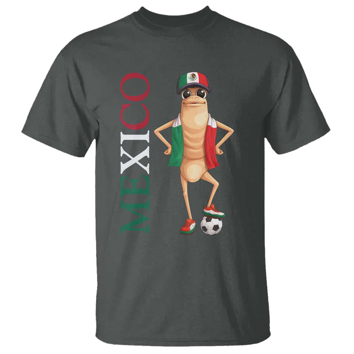 Mexico Soccer Fan Marcus The Worm T Shirt Country Football Gift TS12 Dark Heather Print Your Wear