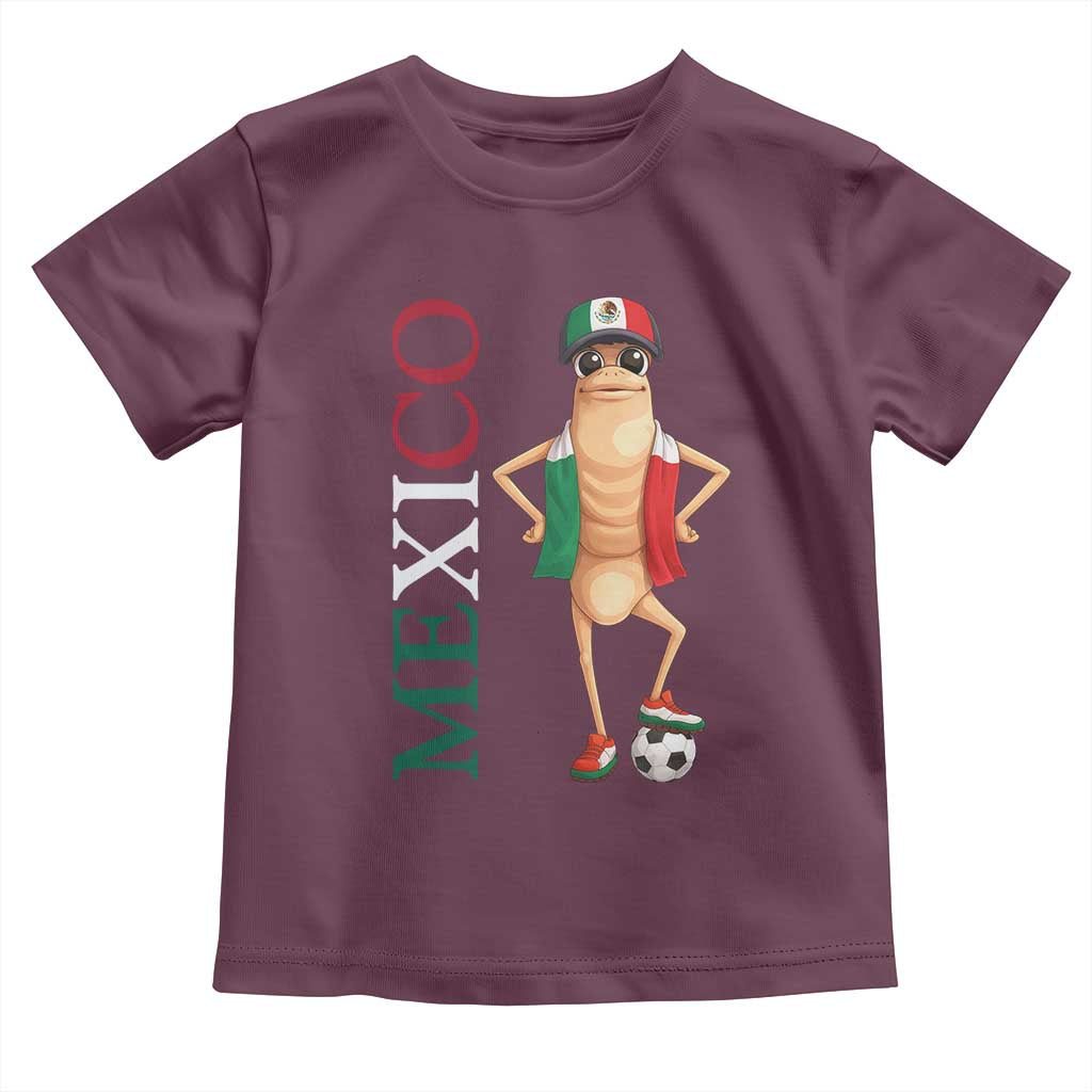 Mexico Soccer Fan Marcus The Worm Toddler T Shirt Country Football Gift TS12 Maroon Print Your Wear