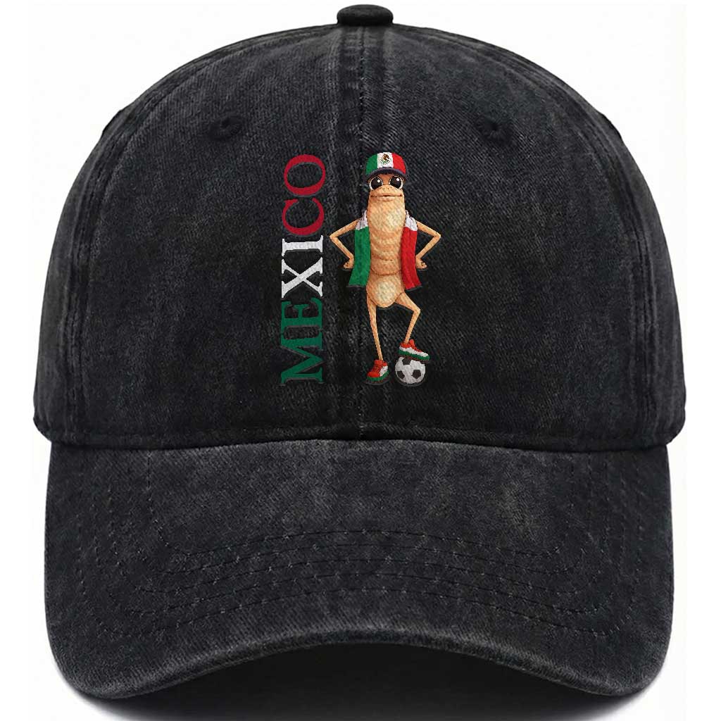 Mexico Soccer Fan Marcus The Worm Washed Cotton Baseball Cap Country Football Gift TS12 Print Your Wear