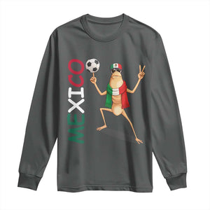 Viva Mexico Marcus The Worm Soccer Long Sleeve Shirt Mexican Pride Football Fan TS12 Dark Heather Print Your Wear