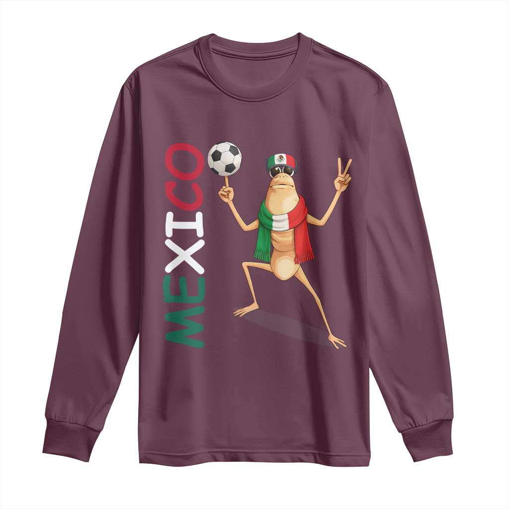 Viva Mexico Marcus The Worm Soccer Long Sleeve Shirt Mexican Pride Football Fan TS12 Maroon Print Your Wear