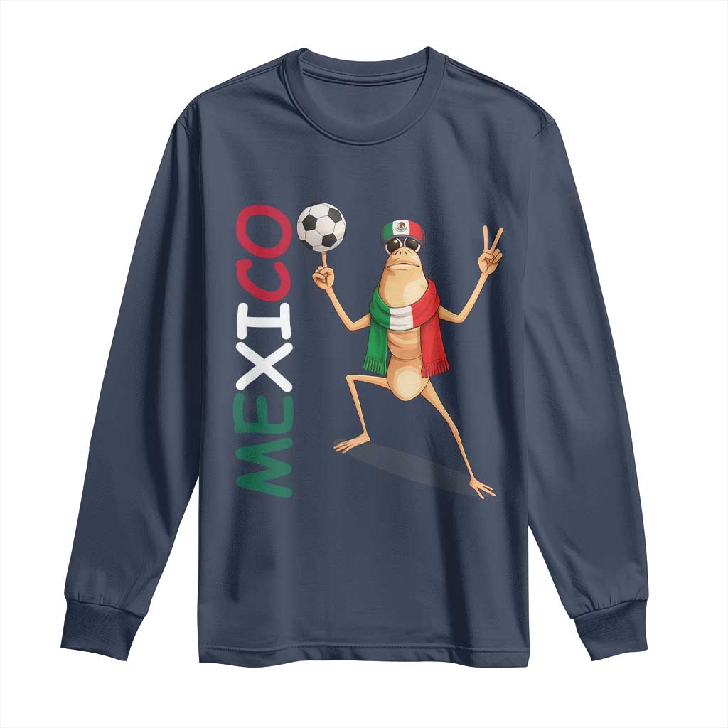 Viva Mexico Marcus The Worm Soccer Long Sleeve Shirt Mexican Pride Football Fan TS12 Navy Print Your Wear