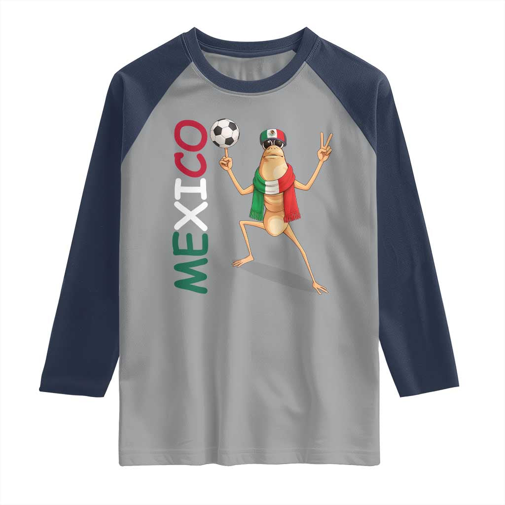 Viva Mexico Marcus The Worm Soccer Raglan Shirt Mexican Pride Football Fan TS12 Sport Gray Navy Print Your Wear