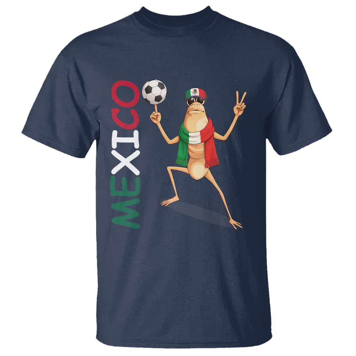 Viva Mexico Marcus The Worm Soccer T Shirt Mexican Pride Football Fan TS12 Navy Print Your Wear